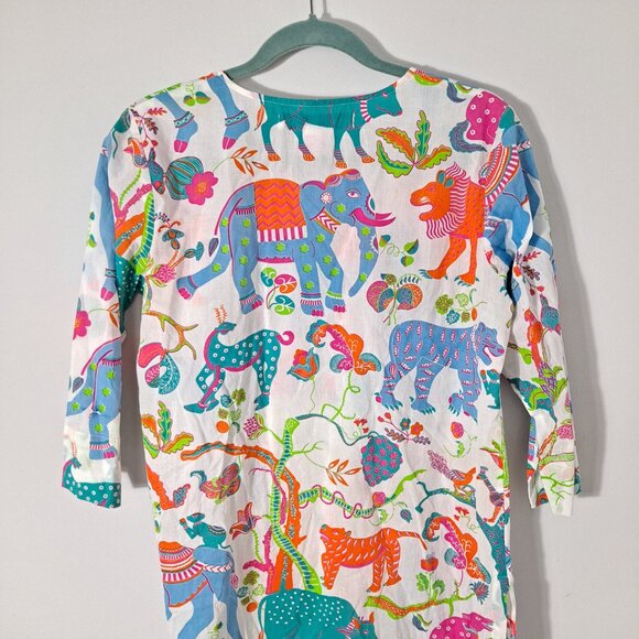 Gretchen Scott Bright Elephant Wild Leaves Tunic Cover-up - Picture 11 of 12